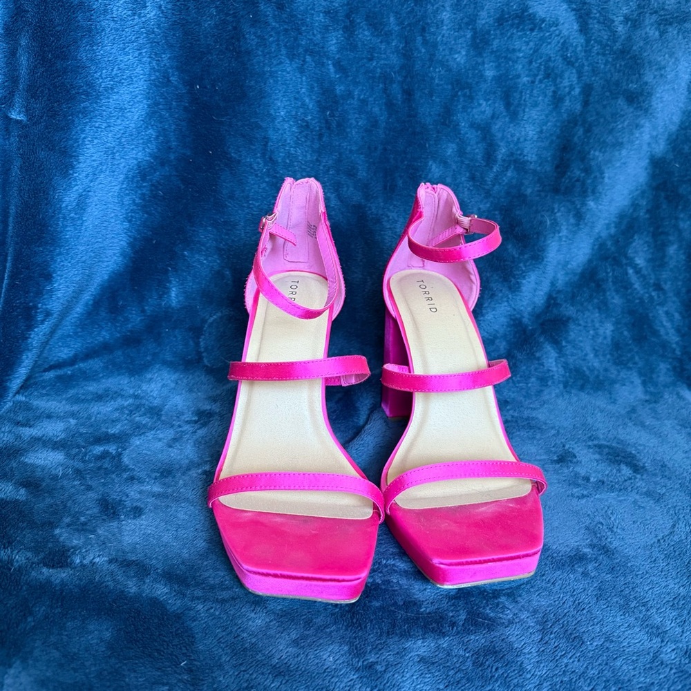 Torrid Pink Block Heel Sandals